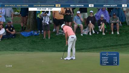 Jacob Bridgeman | Round 1 | 9th hole | Shot 5 | 2026 THE PLAYERS