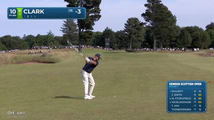 Wyndham Clark | Round 2 | 10th hole | Shot 2 | 2026 Genesis Scottish Open