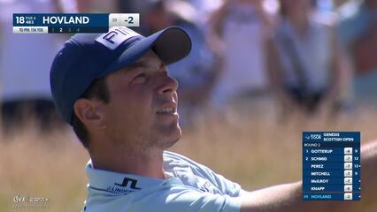 Viktor Hovland | Round 2 | 18th hole | Shot 2 | 2025 Genesis Scottish Open