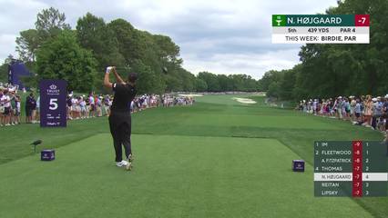 Nicolai Højgaard | Round 3 | 5th hole | Shot 1 | 2026 Truist Championship