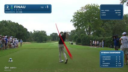 Tony Finau | Round 2 | 2nd hole | Shot 1 | 2025 Wyndham