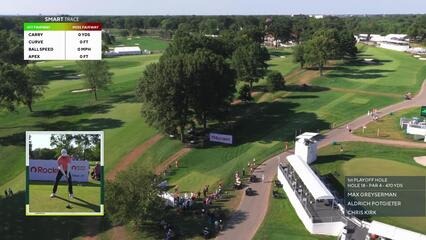 Max Greyserman | Playoff 1 | 18th hole | Shot 1 | 2025 Rocket Classic