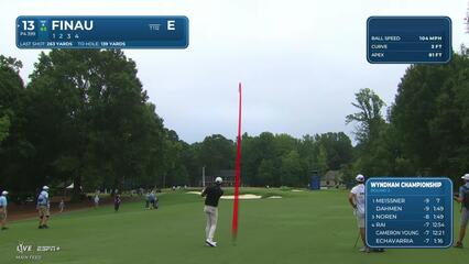 Tony Finau | Round 2 | 13th hole | Shot 2 | 2025 Wyndham