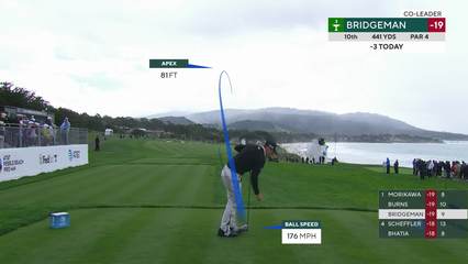 Jacob Bridgeman | Round 4 | 10th hole | Shot 1 | 2026 AT&T Pebble Beach