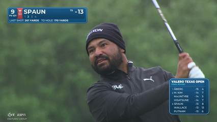 J.J. Spaun | Round 4 | 9th hole | Shot 2 | 2026 Valero