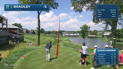 Keegan Bradley | Round 1 | 17th hole | Shot 1 | 2025 Travelers