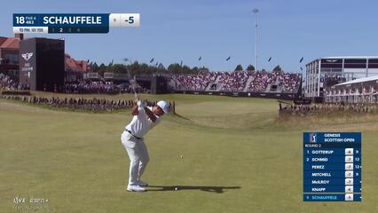 Xander Schauffele | Round 2 | 18th hole | Shot 2 | 2025 Genesis Scottish Open