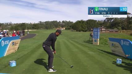 Tony Finau | Round 4 | 11th hole | Shot 1 | 2025 AT&T Pebble Beach