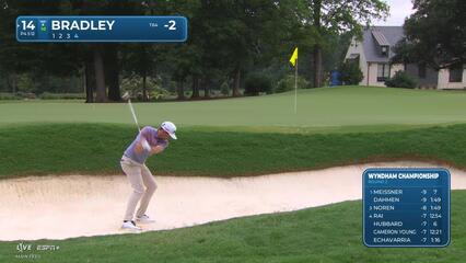 Keegan Bradley | Round 2 | 14th hole | Shot 4 | 2025 Wyndham