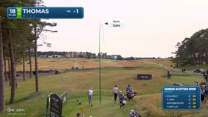 Justin Thomas | Round 1 | 18th hole | Shot 1 | 2026 Genesis Scottish Open