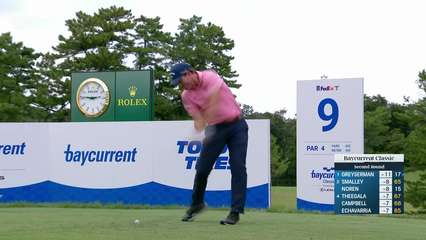 Max Greyserman | Round 2 | 9th hole | Shot 1 | 2025 Baycurrent