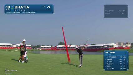 Akshay Bhatia | Round 2 | 18th hole | Shot 2 | 2025 3M Open