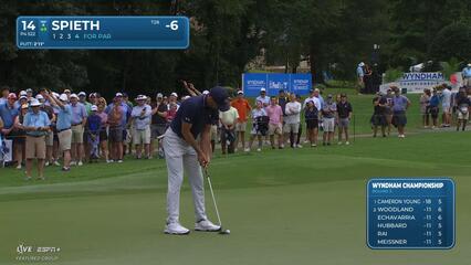 Jordan Spieth | Round 3 | 14th hole | Shot 5 | 2025 Wyndham