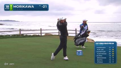 Collin Morikawa | Round 4 | 18th hole | Shot 1 | 2026 AT&T Pebble Beach