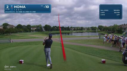 Max Homa | Round 4 | 2nd hole | Shot 1 | 2025 3M Open