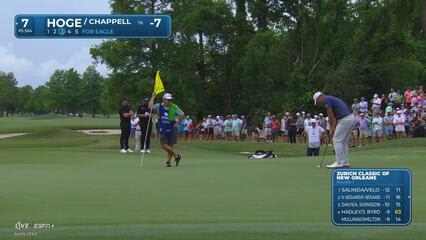 Tom Hoge | Round 1 | 7th hole | Shot 4 | 2025 Zurich Classic