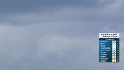 Ángel Cabrera spins second shot down slope and birdies at Senior PGA