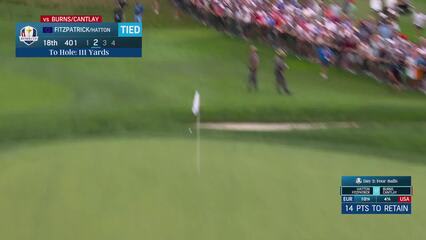 Matt Fitzpatrick hits perfect bunker shot to win match at Ryder Cup