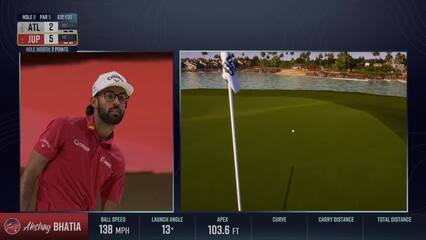 Akshay Bhatia nearly dunks one at TGL