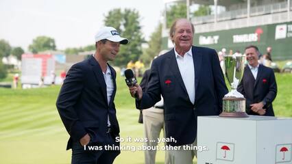 Mic’d Up with Viktor Hovland after winning Travelers