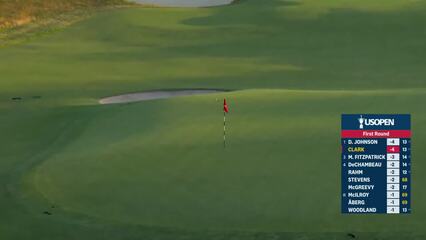 Wyndham Clark sets up for eagle on No. 13 at the U.S. Open