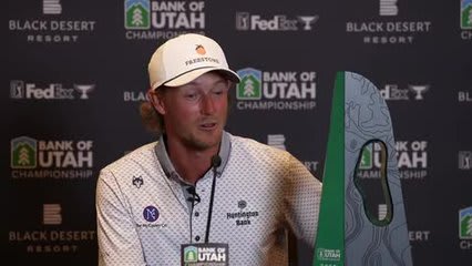 Austin Smotherman news conference after winning Bank of Utah