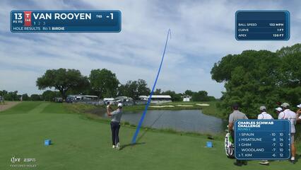 Erik van Rooyen sinks 22-foot birdie putt on No. 13 at Charles Schwab