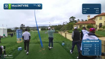 Robert MacIntyre pours in 22-foot birdie putt on No. 12 at Pebble Beach