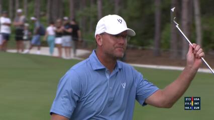 Robert Karlsson drains lengthy birdie putt at World Champions Cup