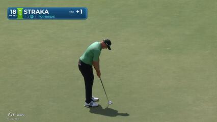 Sepp Straka pours in 25-foot birdie putt on No. 18 at Arnold Palmer
