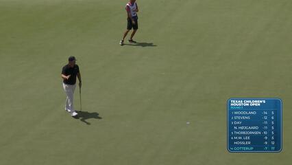 Chris Gotterup sinks 14-foot birdie putt on No. 18 at Texas Children's