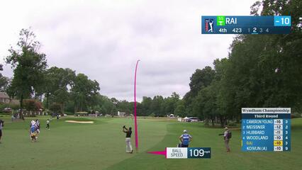 Aaron Rai makes birdie on No. 4 at Wyndham