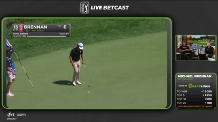 Michael Brennan drains 15-foot putt for birdie on No. 13 at BMW Championship