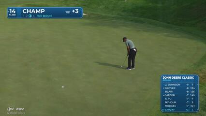 Cameron Champ sinks 13-foot birdie putt on No. 14 at John Deere
