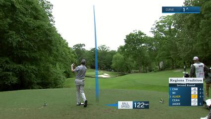 Steven Alker makes birdie on No. 14 at Regions Tradition