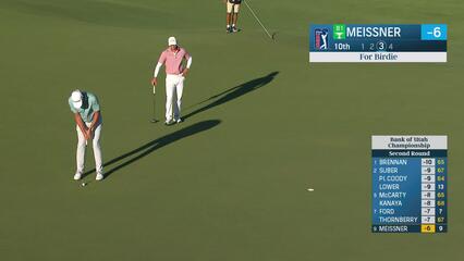 Mac Meissner sinks 12-foot birdie putt on No. 10 at Bank of Utah