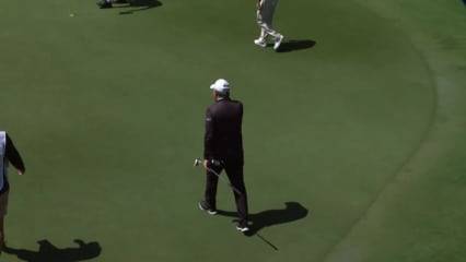 Kenny Perry holes out for birdie from the fringe at Invited Classic