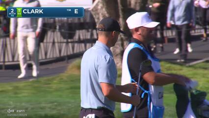 Wyndham Clark sinks 5-foot birdie putt on No. 2 at AT&T Pebble Beach