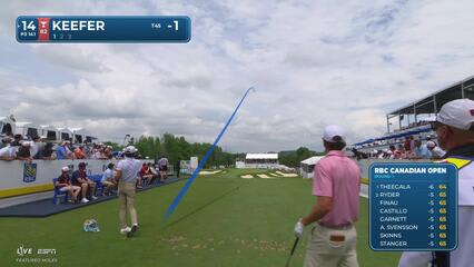 John Keefer hits tee shot to 1 foot, sets up birdie on No. 14 at RBC Canadian