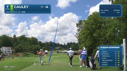 Bud Cauley holes 26-foot approach for birdie on No. 7 at Wyndham