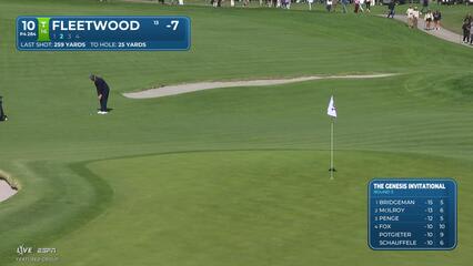 Tommy Fleetwood sinks 5-foot birdie putt on No. 10 at The Genesis
