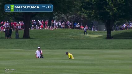 Hideki Matsuyama's 149-yard approach sets up birdie on No. 3 at Travelers