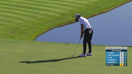 Eric Cole sinks 7-foot birdie putt on No. 18 at Farmers