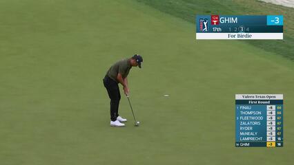 Doug Ghim drains 9-foot birdie putt on No. 17 at Valero