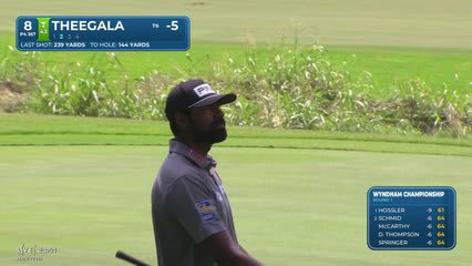 Sahith Theegala's 148-yard approach sets up birdie on No. 8 at Wyndham