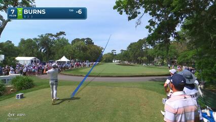 Sam Burns hits tee shot to 6 feet, sets up birdie on No. 7 at RBC Heritage