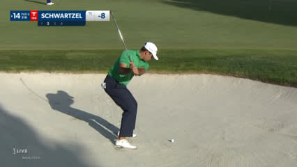 Charl Schwartzel holes bunker shot for eagle at AT&T Byron Nelson