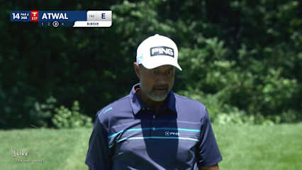 Arjun Atwal sends in 25-foot birdie putt at John Deere