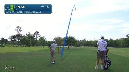 Tony Finau sinks 27-foot birdie putt on No. 6 at Texas Children's