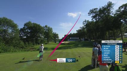 Chris Gotterup drains 16-foot birdie putt on No. 16 at John Deere